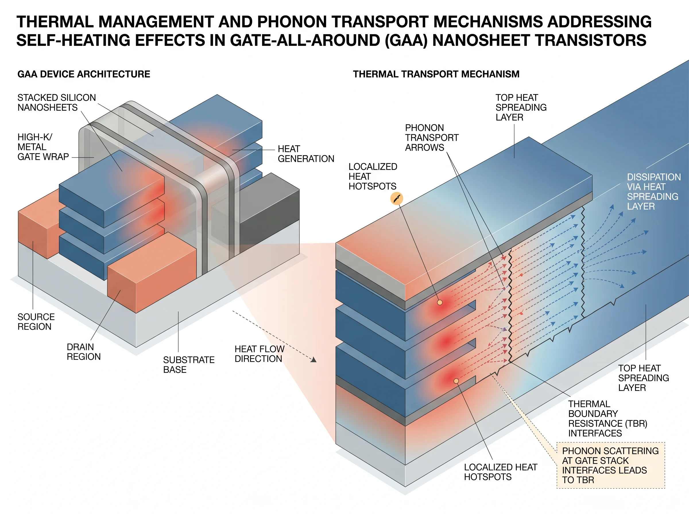 Thermal Transport in Gate-All-Around Transistors
