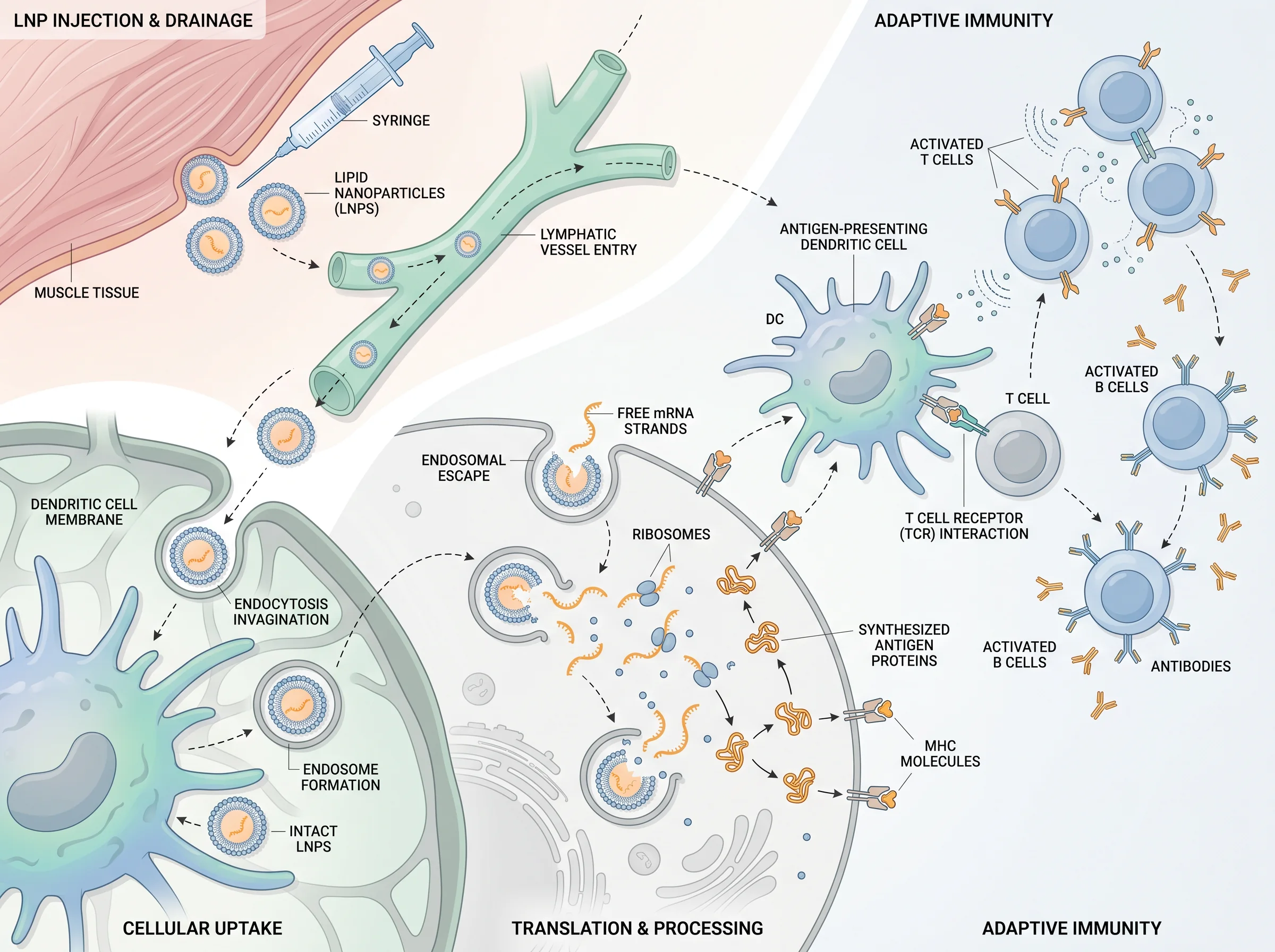 mRNA Vaccine Delivery to Lymph Nodes