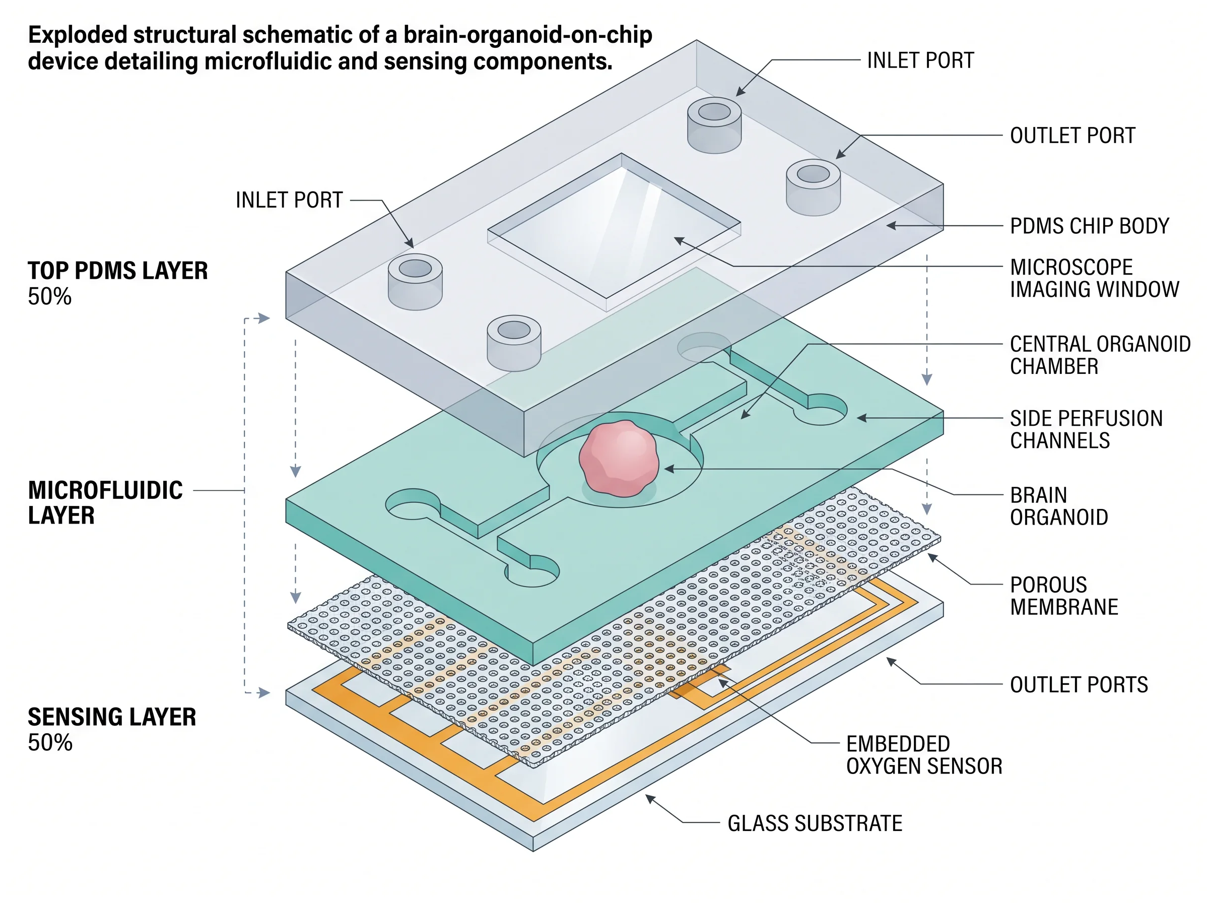 Brain Organoid Microfluidic Chip Structure